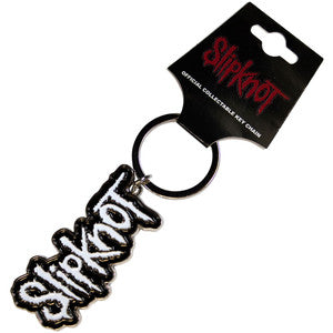 Slipknot Keychain: White Logo Black Border