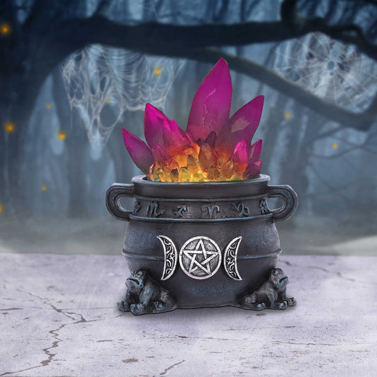 Quartz Cauldron with Light-Up Crystal 12cm