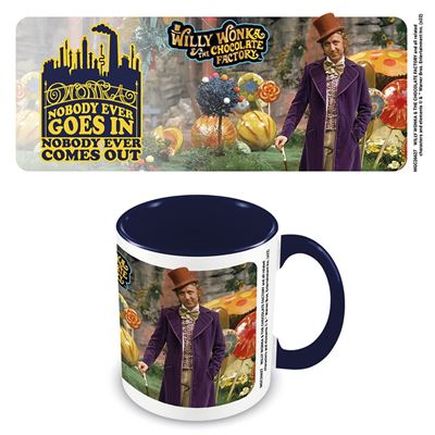 WILLY WONKA & THE CHOCOLATE FACTORY (NOBODY COMES OUT) DARK BLUE COLOURED INNER MUG
