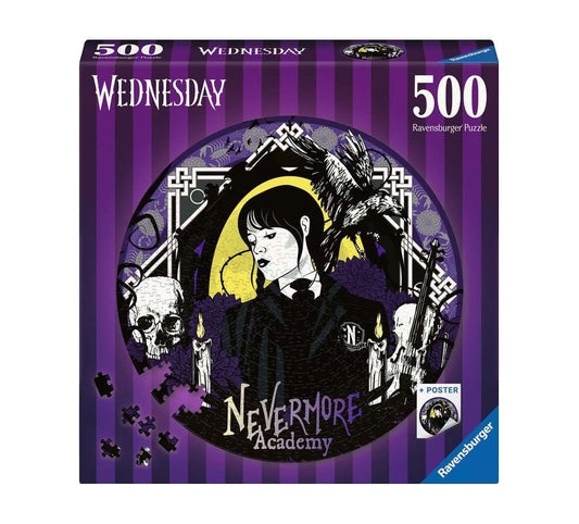 Wednesday Round Jigsaw Puzzle Nevermore Academy (500 pieces)