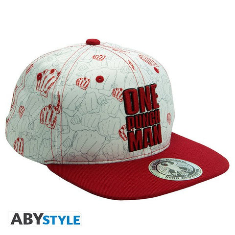 ONE PUNCH MAN Snapback Cap - Beige & Red - Punches