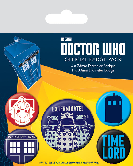 Doctor Who (Exterminate) Badge Pack
