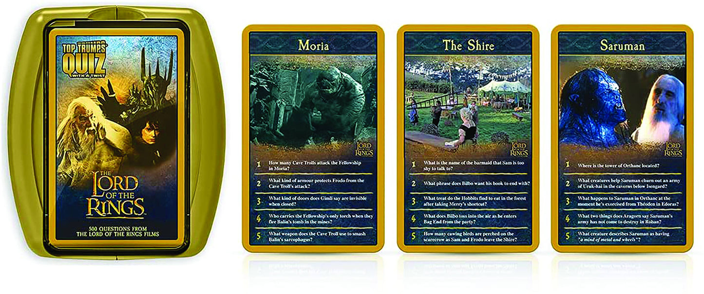LORD OF THE RINGS TOP TRUMPS QUIZ GAME